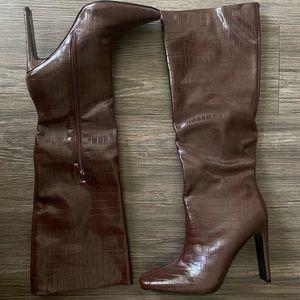 Chocolate brown high knee boots